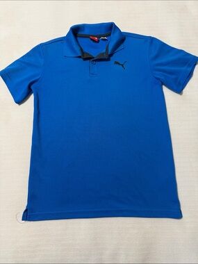 Puma Boys Bright Royal Blue Polo with Black Puma Logo